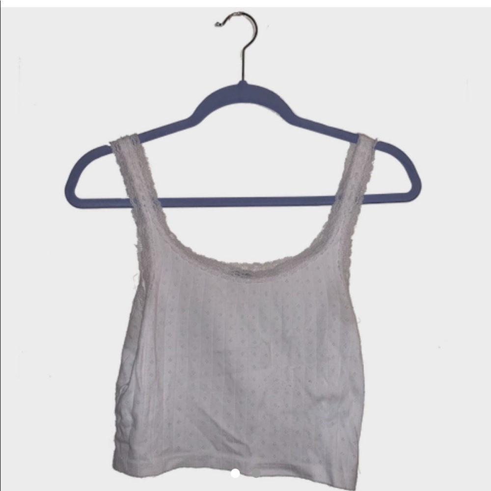 Brandy Melville Cropped Lacy Tank Top
